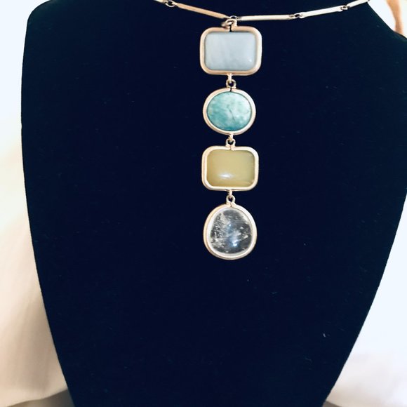 LOFT Jewelry - Loft Drop Down Pendant on a Long Gold-Tone Chain 32"